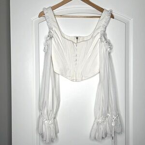 White, House of CB, corset crop! SIZE SMALL